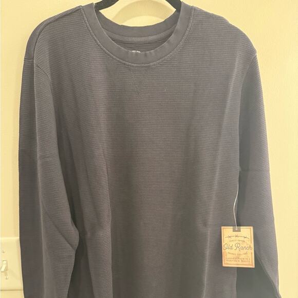 Old Ranch Men’s Waffle Knit Long Sleeve Shirt NWT | Navy | Size Small - Picture 1 of 9